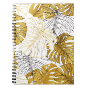 Thickets from a monstera plant. Image of golden an Notebook