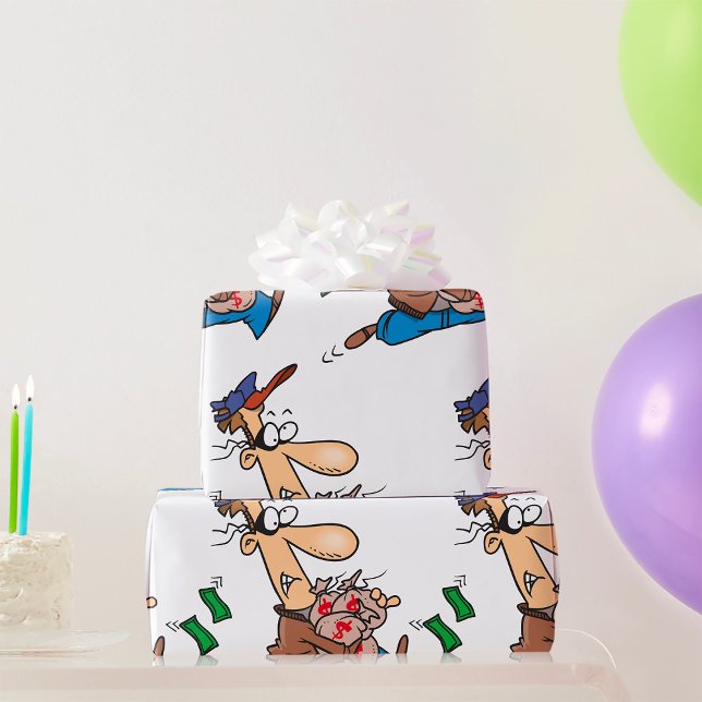 Thief Stealing Money Wrapping Paper (Creator Uploaded)