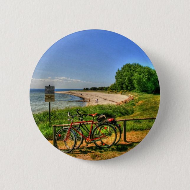 Thiessow Beach on Ruegen Island 6 Cm Round Badge (Front)