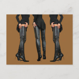 Thigh High Boot Models Postcard