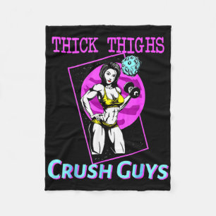 Thiick Thighs Crush Guys Weightlifting Bodybuildin Fleece Blanket