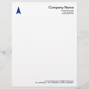 Thin Arrow - Navy Blue Personalized Letterhead