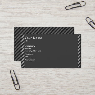 Thin Black and Grey Diagonal Stripes Business Card