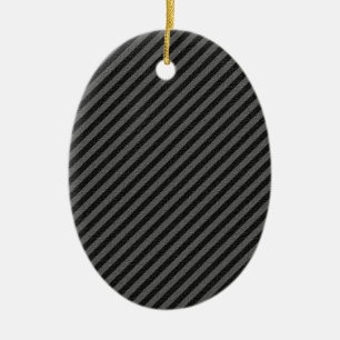 Thin Black and Grey Diagonal Stripes Ceramic Tree Decoration