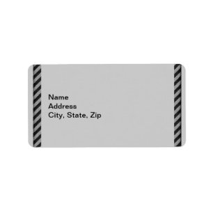 Thin Black and Grey Diagonal Stripes Label