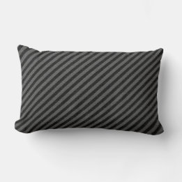 Thin Black and Grey Diagonal Stripes Lumbar Cushion