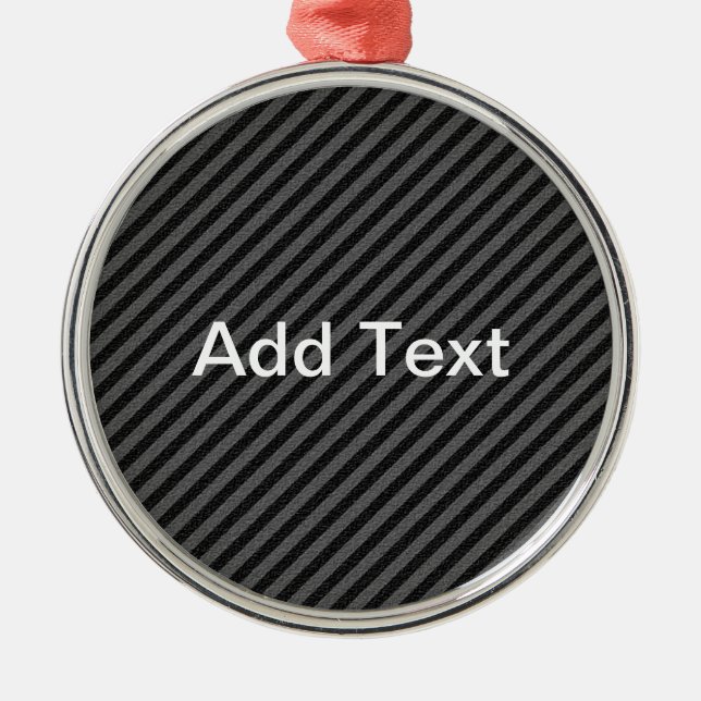 Thin Black and Grey Diagonal Stripes Metal Tree Decoration (Front)