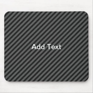 Thin Black and Grey Diagonal Stripes Mouse Mat