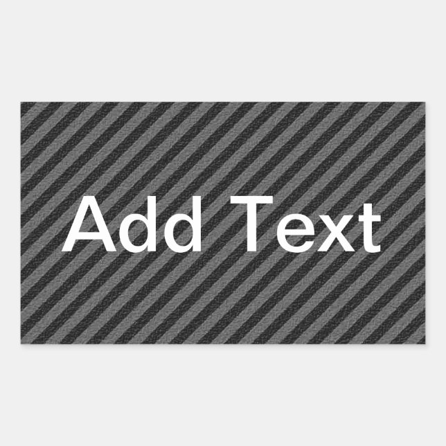 Thin Black and Grey Diagonal Stripes Rectangular Sticker (Front)