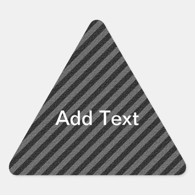 Thin Black and Grey Diagonal Stripes Triangle Sticker (Front)