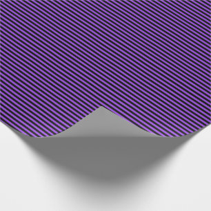 Thin Black and Purple Stripes Wrapping Paper