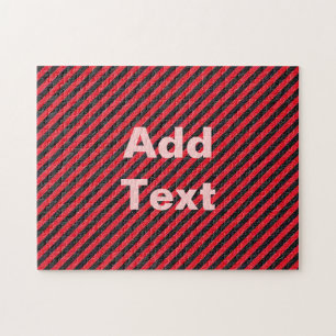 Thin Black and Red Diagonal Stripes Jigsaw Puzzle