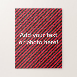 Thin Black and Red Diagonal Stripes Jigsaw Puzzle