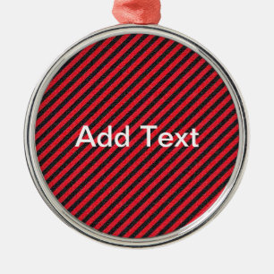 Thin Black and Red Diagonal Stripes Metal Tree Decoration