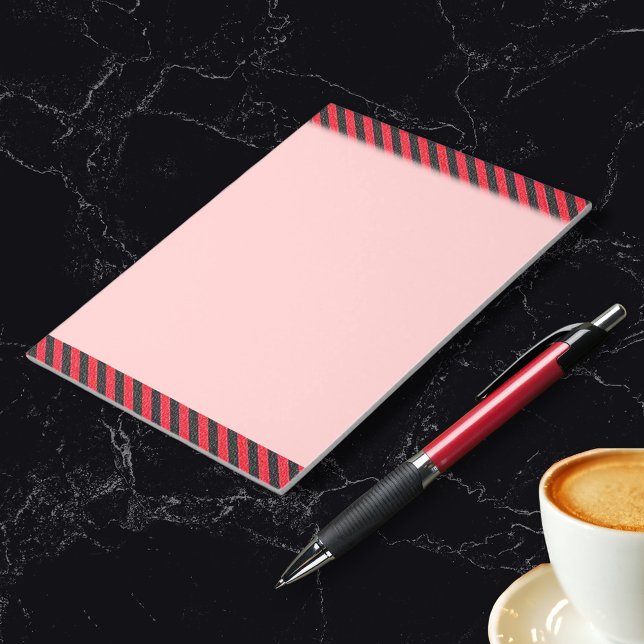 Thin Black and Red Diagonal Stripes Notepad (Thin Black and Red Diagonal Stripes Notepad)