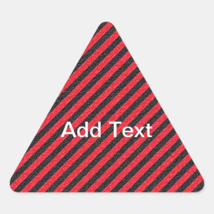 Thin Black and Red Diagonal Stripes Triangle Sticker