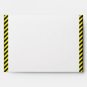 Thin Black and Yellow Diagonal Stripes Envelope