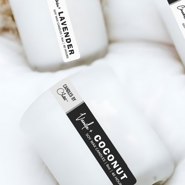 Thin Black & White Candle Label (Creator Uploaded)