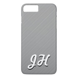Thin Black & White Stripes   Retro-Styled Initials iPhone 8 Plus/7 Plus Case