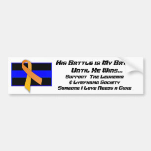 Thin_Blue_Line, 2000px-Orange_ribbon_svg, His B... Bumper Sticker