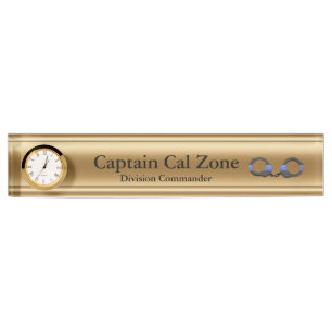 Thin Blue Line - 24 Karat Gold Look Nameplate