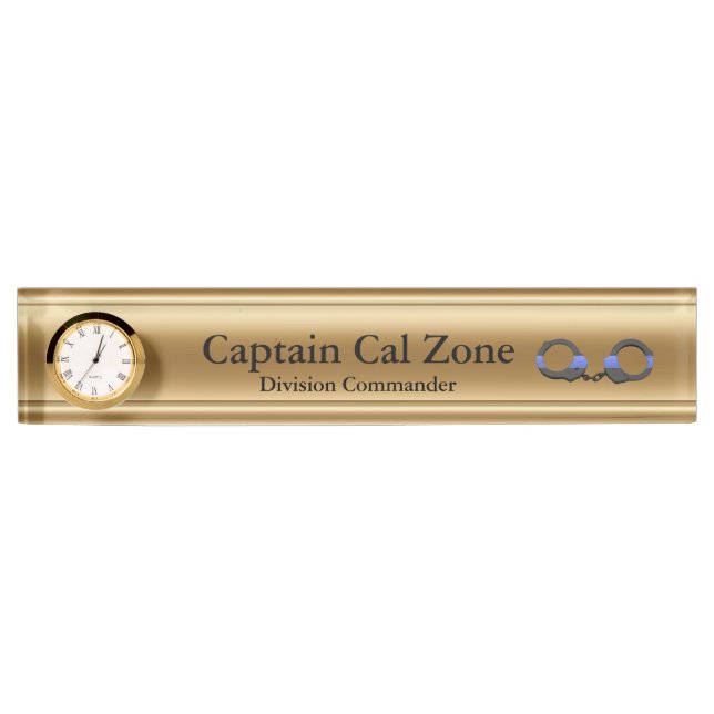 Thin Blue Line - 24 Karat Gold Look Nameplate (Front)