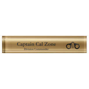 Thin Blue Line - 24 Karat Gold Look Nameplate