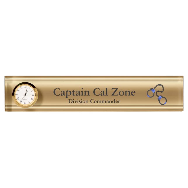 Thin Blue Line - 24 Karat Gold Look Nameplate (Front)