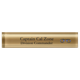 Thin Blue Line - 24 Karat Gold Look Nameplate