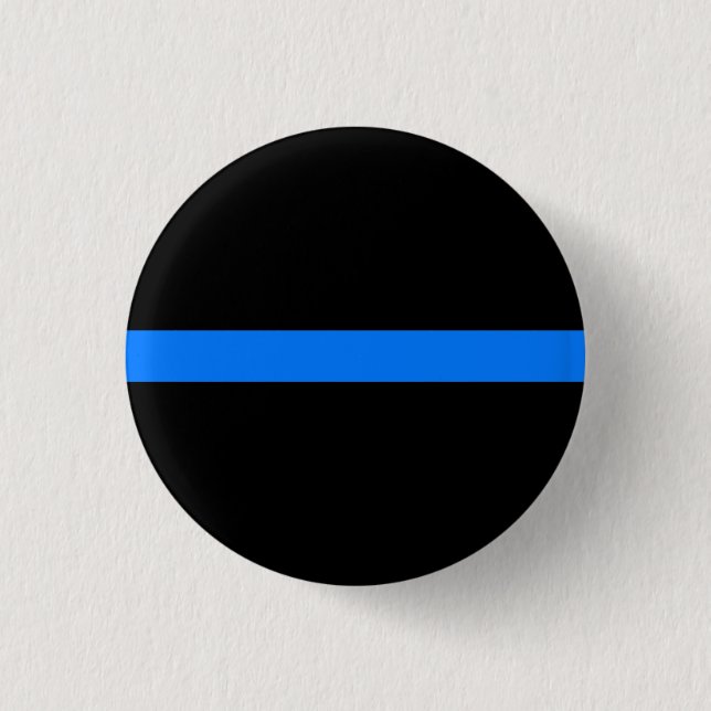 "THIN BLUE LINE" 3 CM ROUND BADGE (Front)