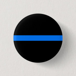 "THIN BLUE LINE" 3 CM ROUND BADGE