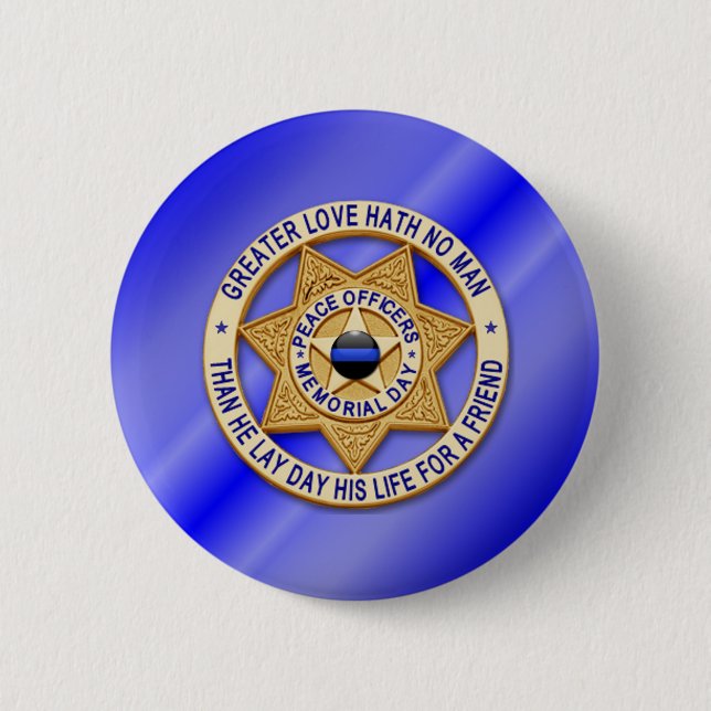 Thin Blue Line 6 Cm Round Badge (Front)