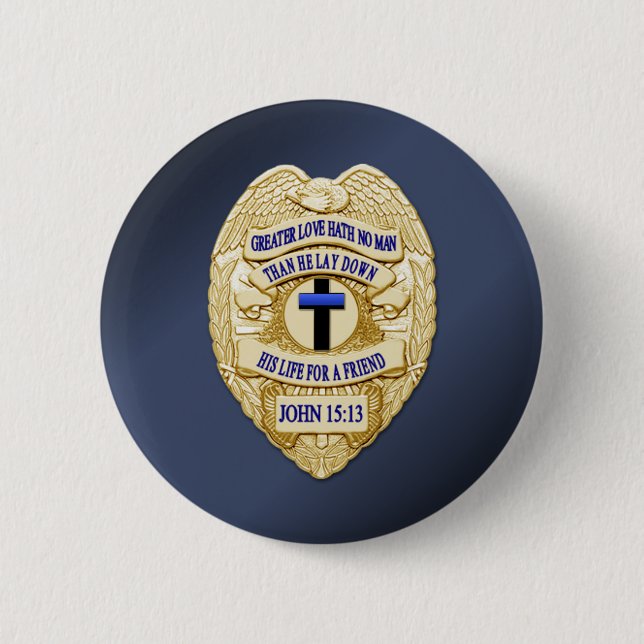 Thin Blue Line 6 Cm Round Badge (Front)