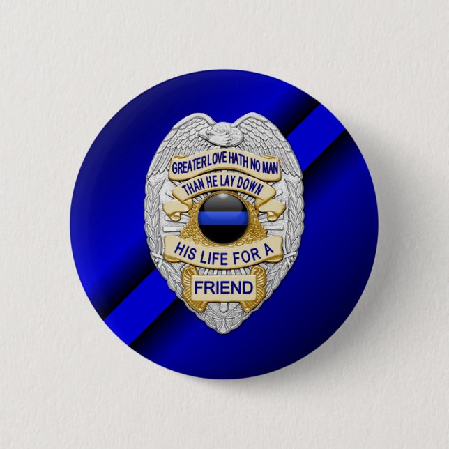 Thin Blue Line 6 Cm Round Badge (Front)