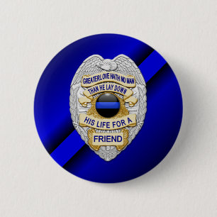 Thin Blue Line 6 Cm Round Badge