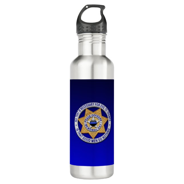 Thin Blue Line 710 Ml Water Bottle (Front)