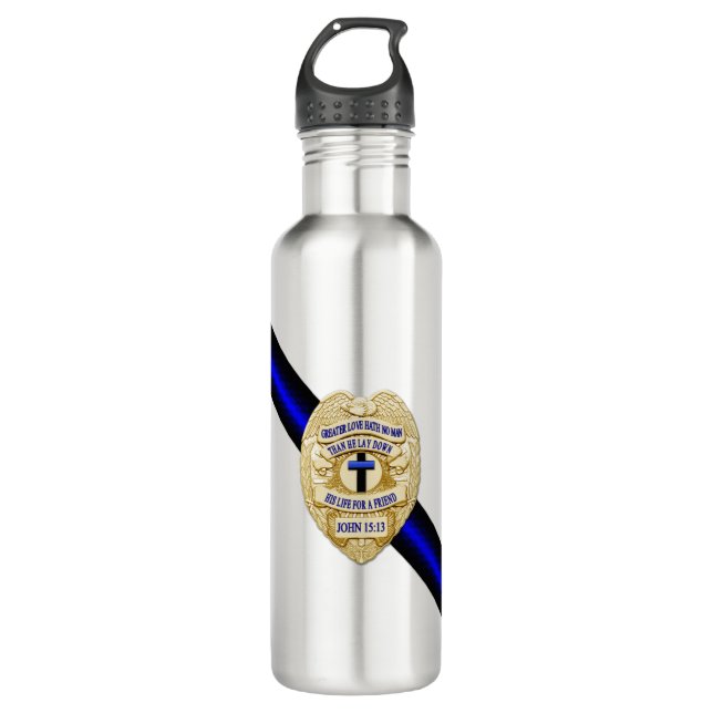 Thin Blue Line 710 Ml Water Bottle (Front)