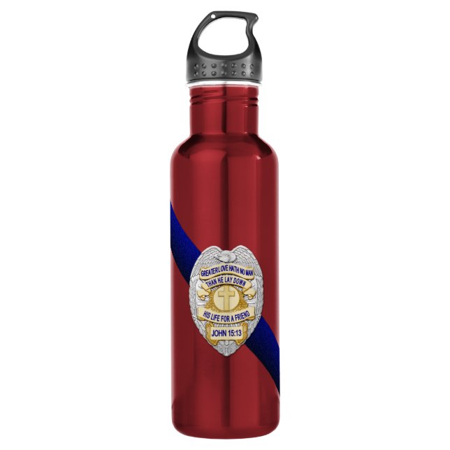 Thin Blue Line 710 Ml Water Bottle (Front)