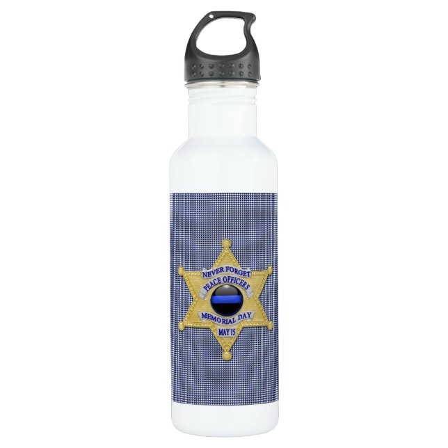 Thin Blue Line 710 Ml Water Bottle (Front)