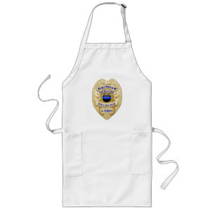 Thin Blue Line Abstract Button Long Apron