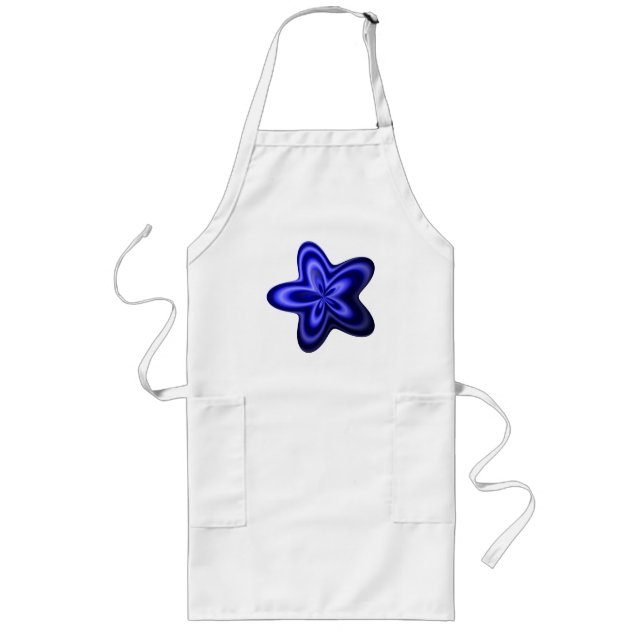 Thin Blue Line Abstract Star Long Apron (Front)