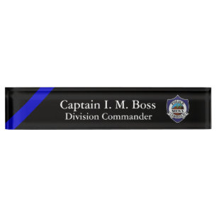 Thin Blue Line - Agency Patch Desk Name Plate