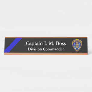 Thin Blue Line - Agency Patch Desk Name Plate