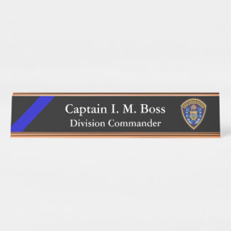 Thin Blue Line - Agency Patch Desk Name Plate