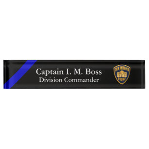 Thin Blue Line - Agency Patch Desk Name Plate