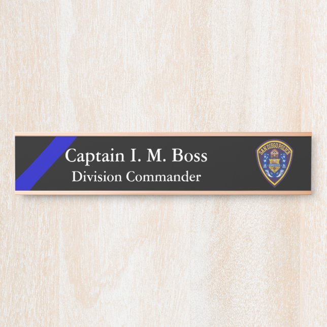 Thin Blue Line - Agency Patch Door Sign (Front)
