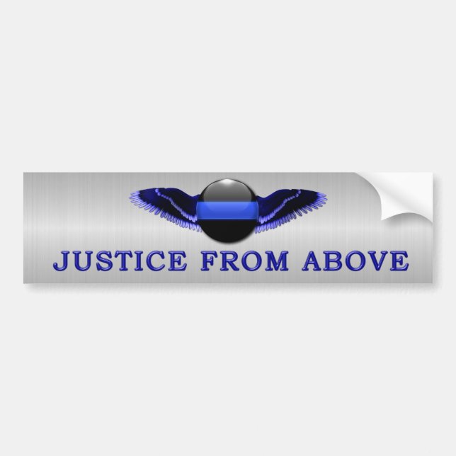 Thin Blue Line - Air Police Justice From Above Bumper Sticker (Front)