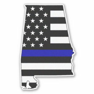 Thin Blue Line Alabama Flag