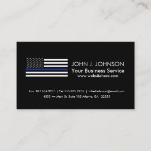 Thin Blue Line American Flag Business Card
