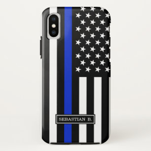 Thin Blue Line American Flag iPhone XS Case